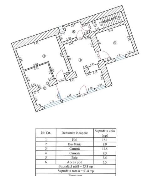 Apartament la casa, 2 camere, 53,80 mp, centrul vechi  Brasov - 6