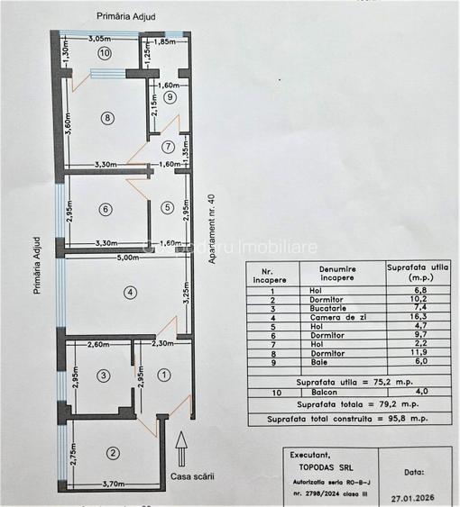 Apartament 4 camere etaj 2 zona centrului vechi Casa de Cultura Adjud - 1