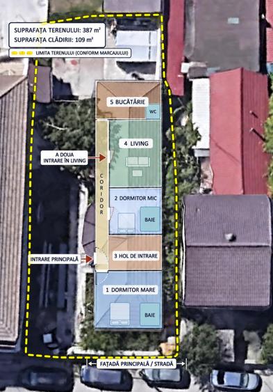 Constanta Casă de vânzare cu teren de 387 m² și clădire de 109 m²