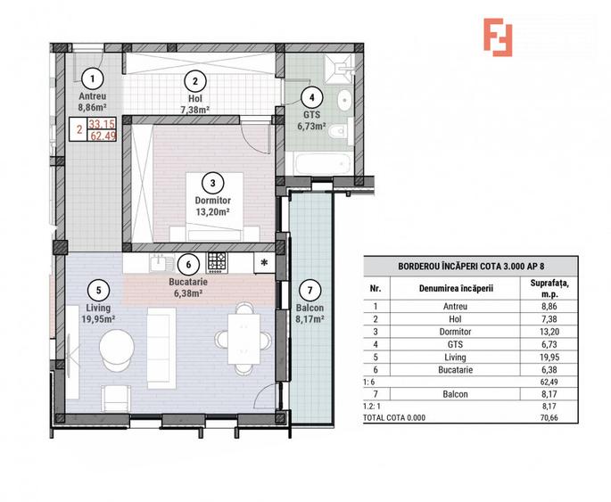 COMISION 0% Apartament cu 2 camere de 62,49 mp - Mosnita - Oportunitate