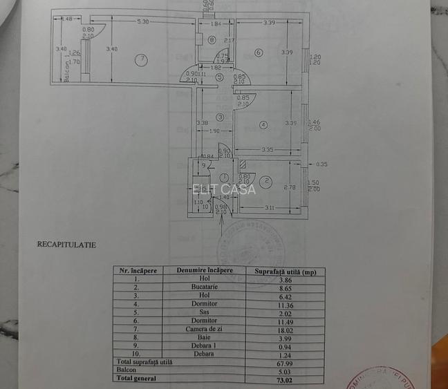 Apartament cu 3 camere decomandat, etaj 7/10, zona Mircea cel Batran - 9