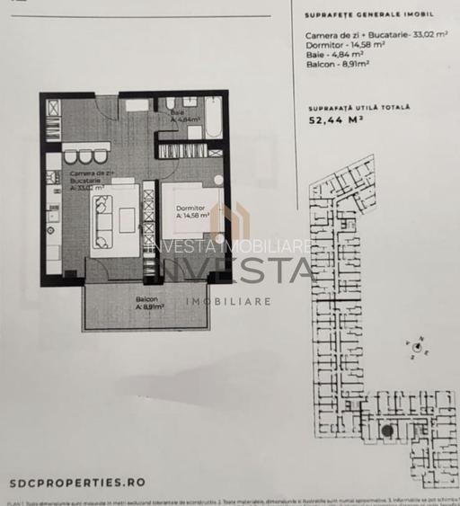 Apartament 2 camere in Sopor!! 52.44! Pret cu TVA inclus! - 1