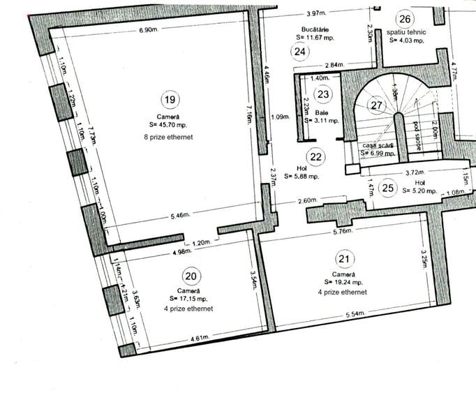 Spațiu birouri 119 mp. , renovat – Strada Castelului