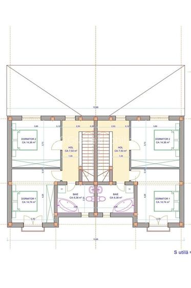 Duplex 4 camere | 2 băi | Toate utilitățile | Moșnița - Comision 0 - 14