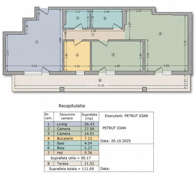 Apartament 3 camere 90mp +21mp terasa | 0 comision | Biharia Zeletin - 3