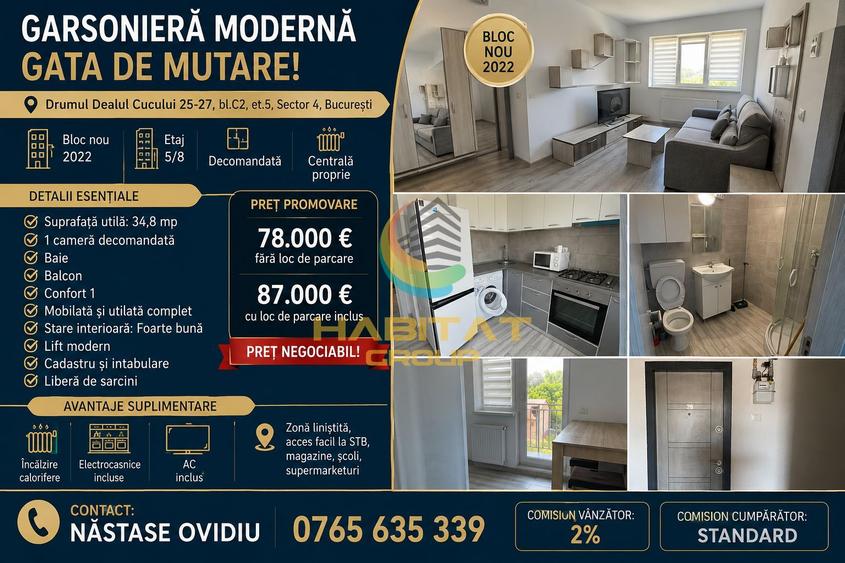 Vanzare Garsonieră Mutare Imediata !
