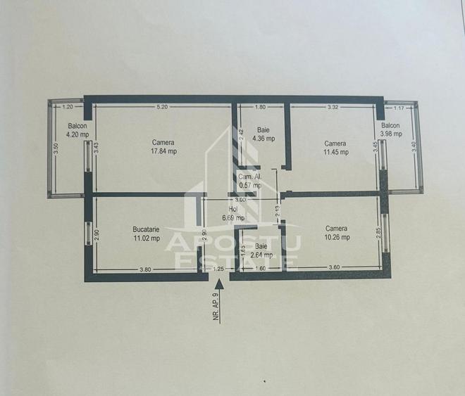 Apartament 3 camere zona Alfa