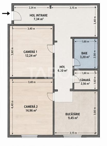 Casa cu 2 camere decomandate 335 mp teren in zona Parcul Tineretului