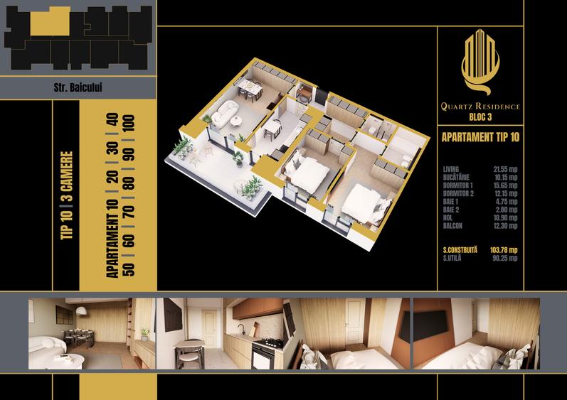 Apartament compartimentat eficient,construit la standarde ridicate de calitate!