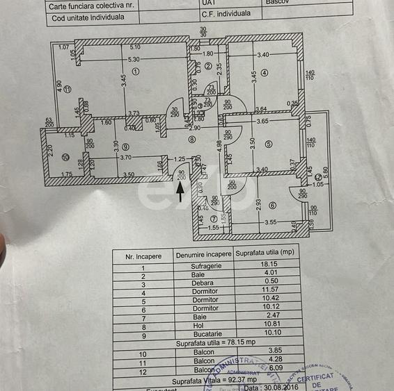Apartament 4 Camere, 93 MP, Decomandat, Prundu – Etaj 3, Centrală Proprie