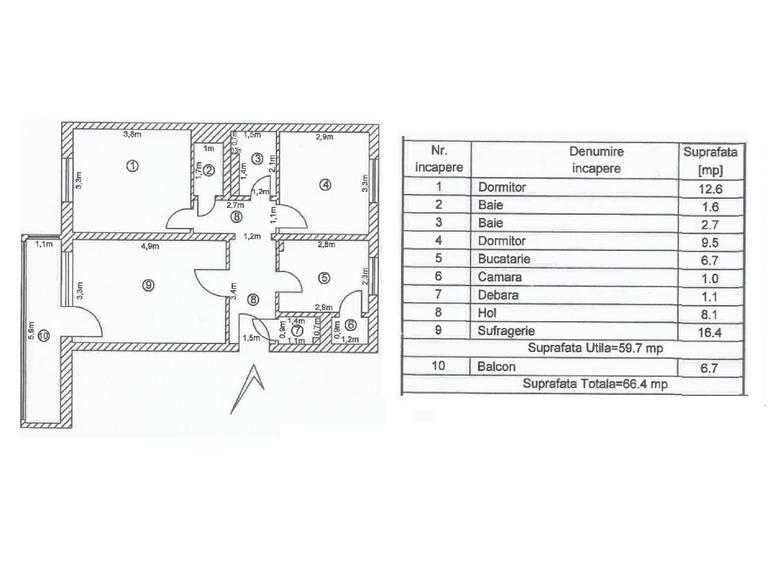 Apartament 3 camere, 2 băi, Mazepa 1 – Piața Ancora, aproape de Faleză