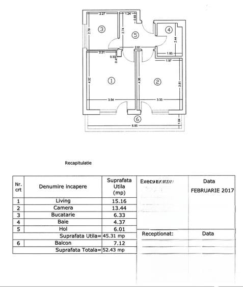 2 camere Aleea Mizil bloc 2017 etaj 2/3 centrala proprie si loc parcare - 37