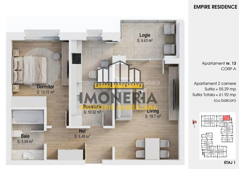 Empire Residence Tornadei 2 – Comision 0% – 2 camere spatioase, imobil premium - 20