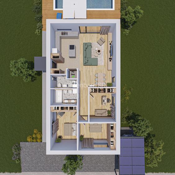 Case individuale cu pompă de căldură geotermică cu 100% energie verde, nZeb - 1
