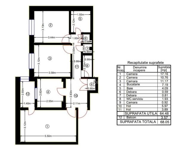 Ghencea-Strada Sergent Gheorghe Latea-Apartament 3 camere - 4