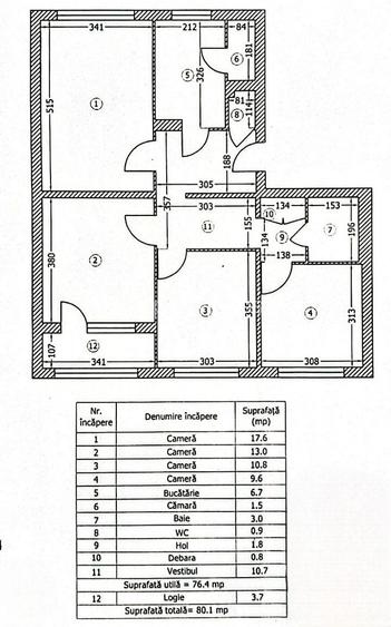Apartament 4 camere bloc 1978 Pacii, Militari - 1