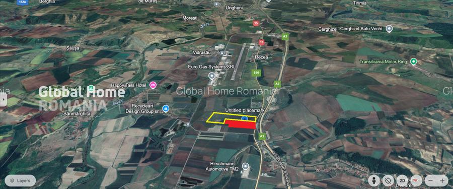 Teren 25000 MP | TG. MURES-SANPAUL | INTRAVILAN | 98 m acces DN 15 | A3 la 5 km - 7