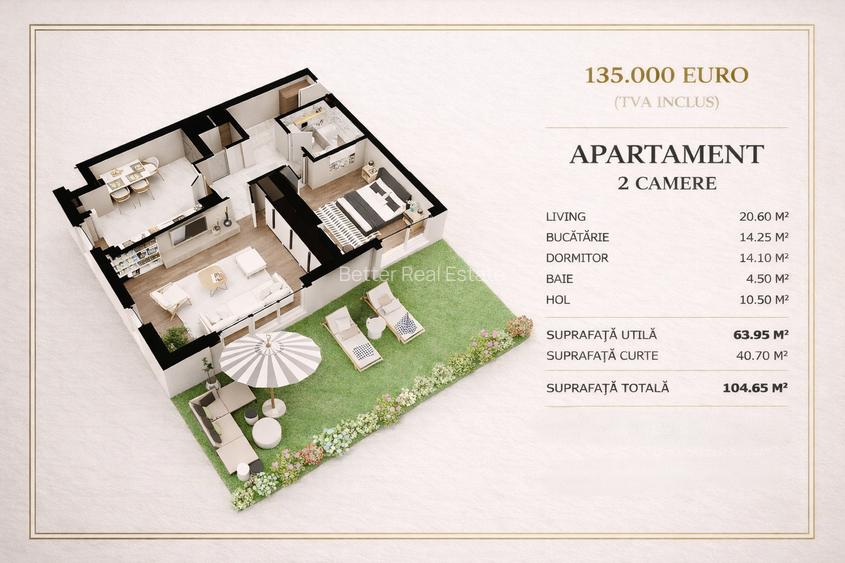COMISION 0% | Apartament 2 camere cu curte proprie | Direct dezvoltator - 1