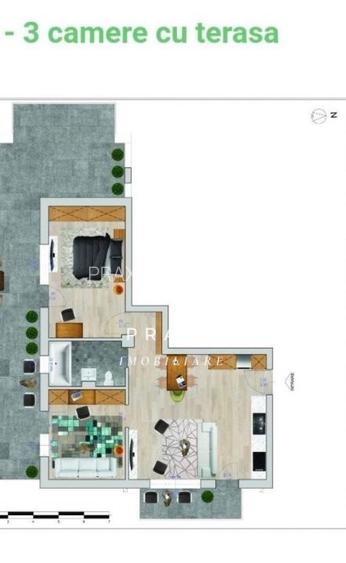 Apartament 3 camere, 61,5 mp, terasa 50mp, lift, 2 garaje, AC, zona Cetatii!  - 8