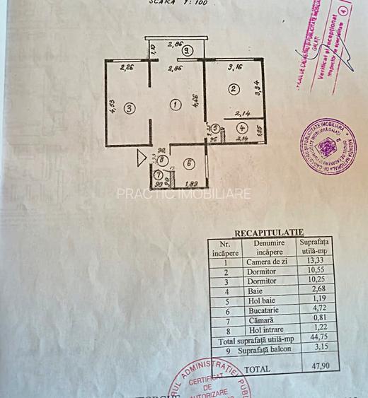 Apartament cu 3 camere in Micro 19 - 10