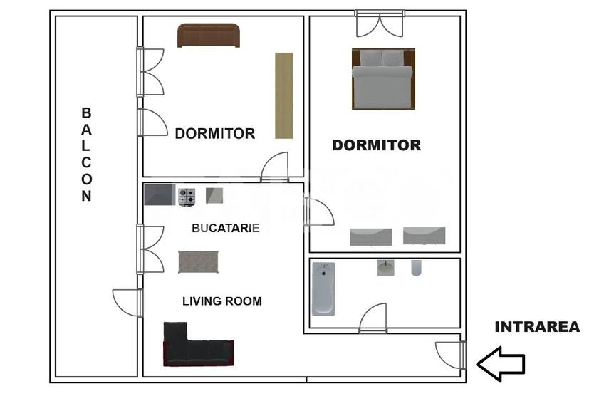 Apartament de închiriat 3 camere balcon parcare Magnolia Sibiu - 5