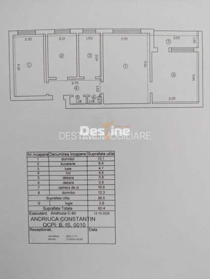 Cantemir , apartament 3 camere, semidecomandat, 127900 euro - 13