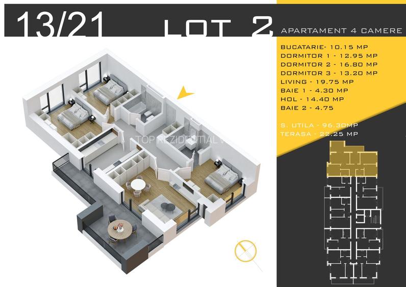AP. 4 CAM. IN BLOC P+3/ NOUL COMPLEX ROSSA-PALLADY.  COMISION 0%! - 2