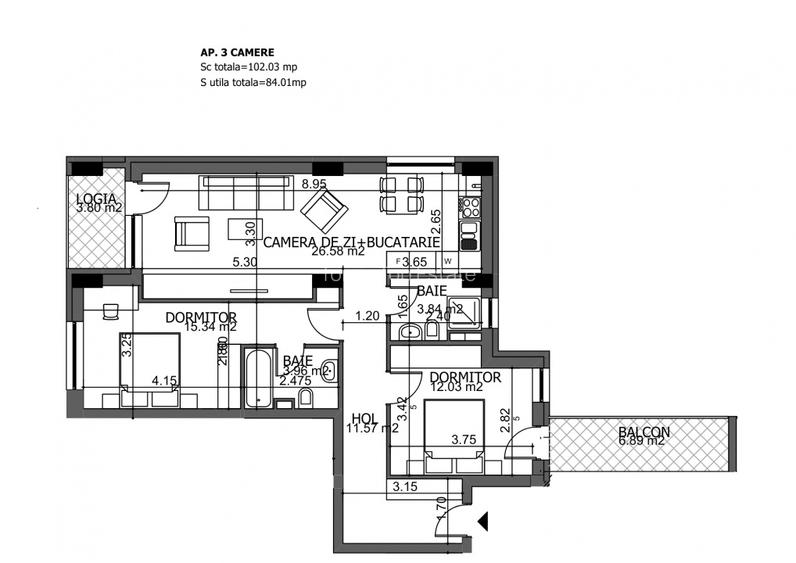 Proiect premium - zona Campus, Vedere la lac, ap 3cam de vanzare. - 11
