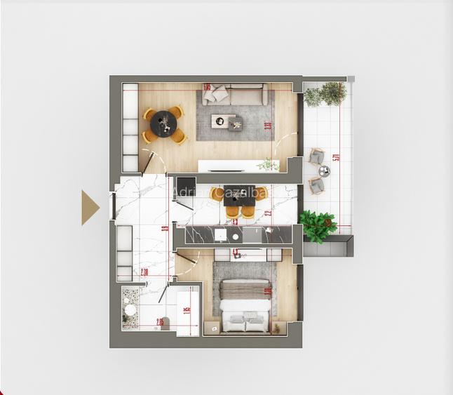 2 camere spațios (65 mp) - balcon 10 mp + parcare | Astorium Life – Titan - 10
