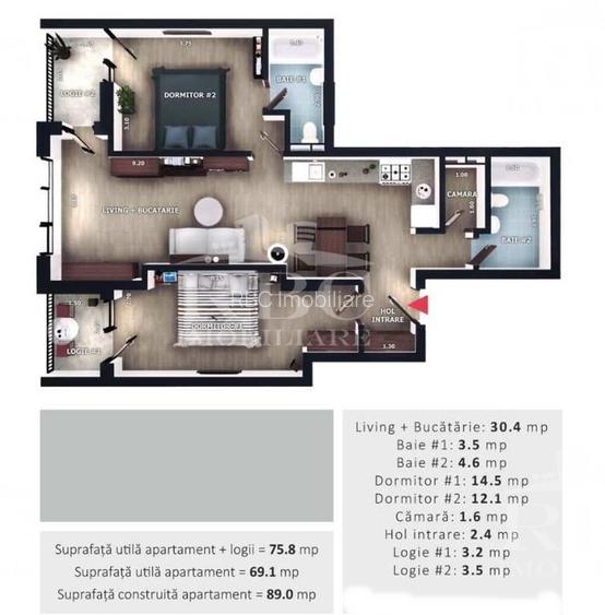 Apartamente cu 3 camere bloc nou in Floresti zona Vivo - 12