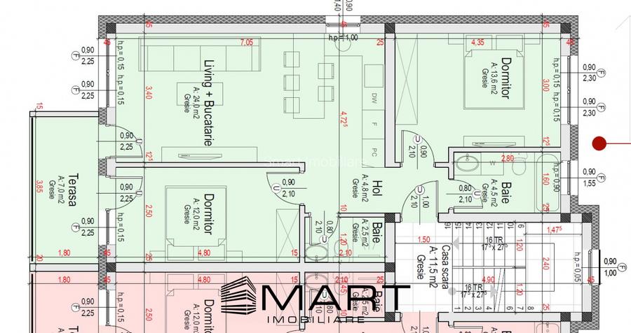 Apartament 3 camere 62mp plus curte 50mp cartier Davinci Cristian - 8