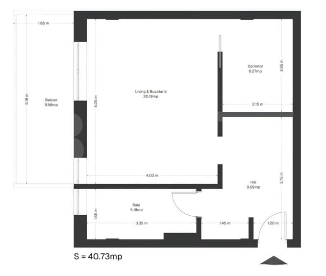 Apartament 1 cameră, 40,09 mp, zona Ghirodei