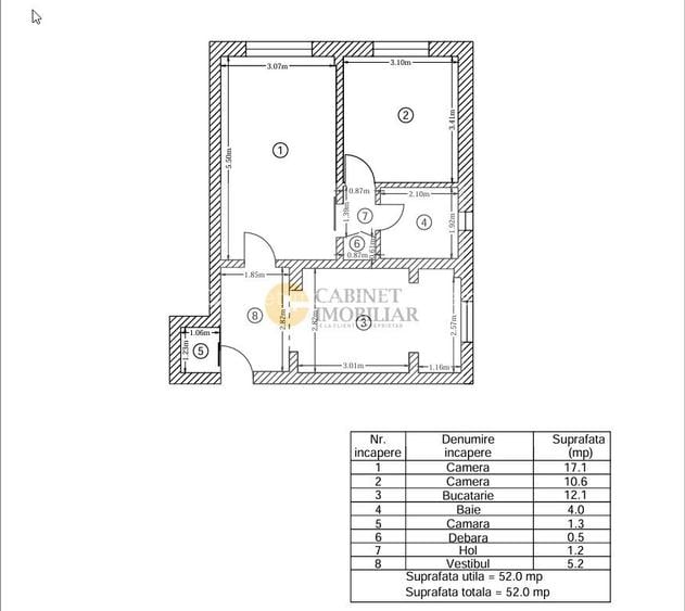 2 Camere - 52MP | Reabilitat | 1980 | Metrou Crangasi la 4 minute - 1