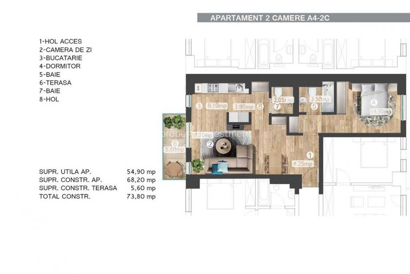 2 Camere | Belvedere  | Pipera-Aviatiei | parcare | balcon - 5