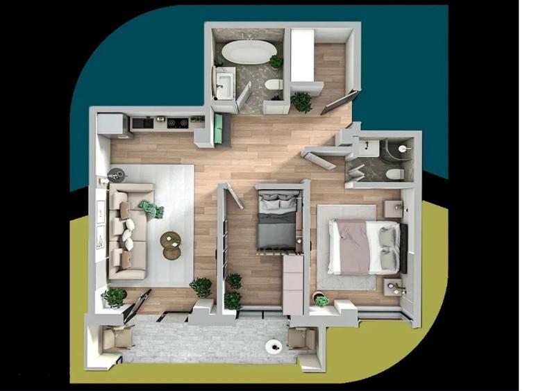 ESQ Village 3 Galata, apartament cu 3 camere, tip 2, etaj 1