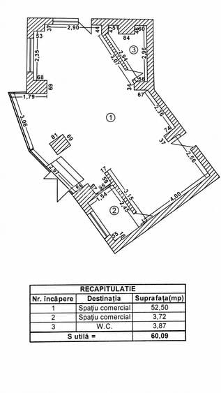 Spațiu comercial stradal, 60 mp — Bd. Chișinău, aproape de Bd. Basarabia