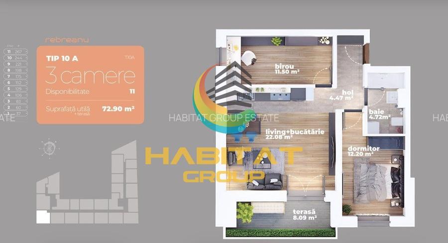 Aparatament 3 camere - zona 1 Decembrie 1918 - 4