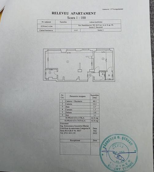 2 Camere Suprafata 62 mp Sos. Pantelimon Vizavi De Spital