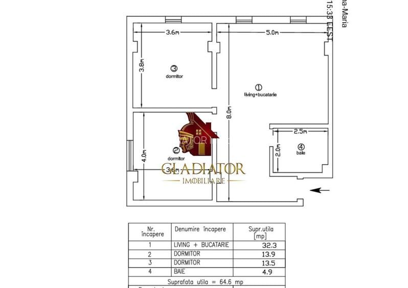 Apartament 3 camere, model deosebit, intabulat, Bucium Visa - 4