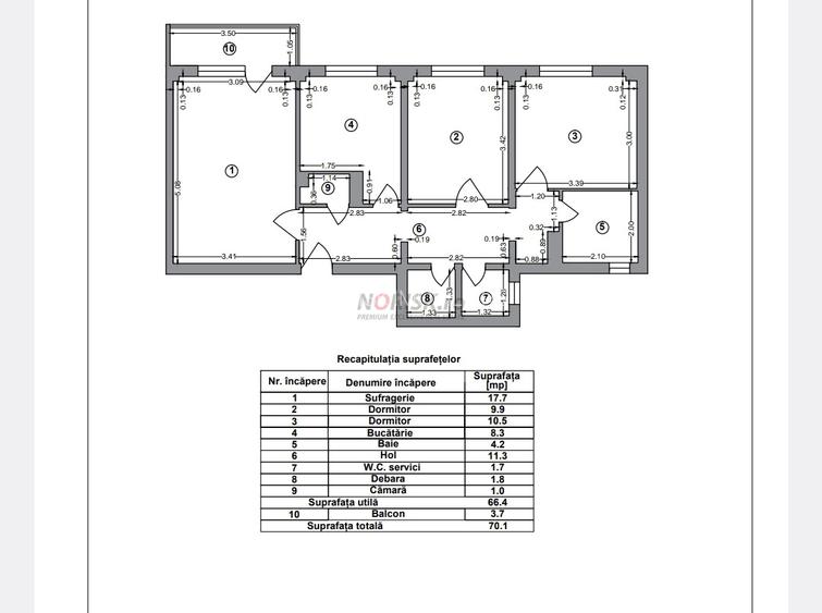 3 Camere Tineretului | Decomandat | 70MP | Metrou | 0% Comision - 12
