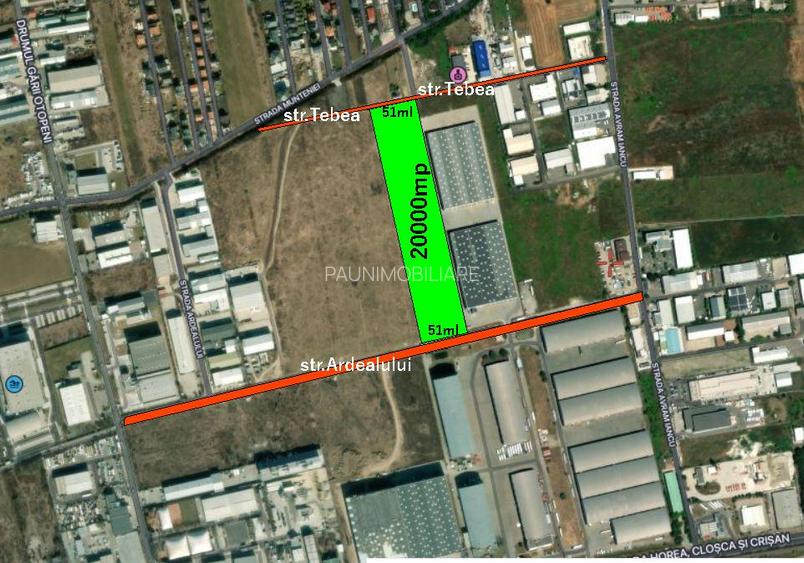 Teren intrav 20000mp dbl desch.51ml asfalt, pretabil sediu firme,depozite,,! - 2