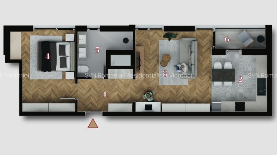 REA1026516 Apartament 2 camere Decebal Piata Muncii - 2