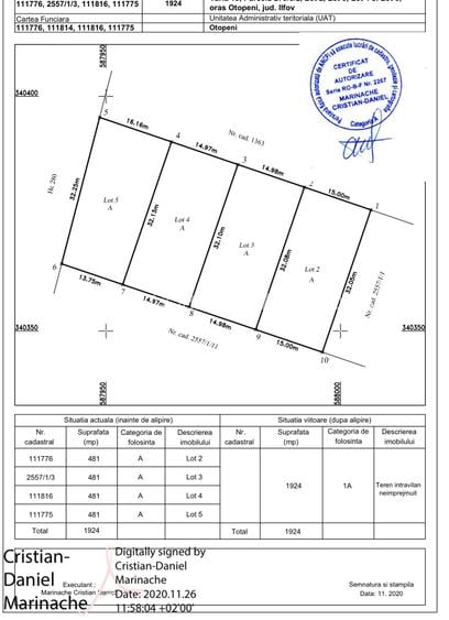 Teren intravilan 2.140 mp Otopeni – dezmembrat cadastral pentru 4 case - 1