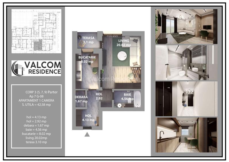 Valcom Residence Bartolomeu, Garsoniera, terasa 3.1 mp, Comision 0% - 5