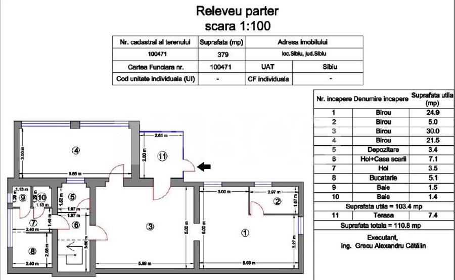 Spatiu pentru birouri de inchiriat 194 mpu zona centrala Sibiu - 2