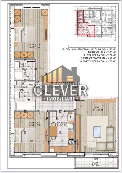 Ap 3 camere, mobilat și utilat – Pallady, metrou Teclu - 1