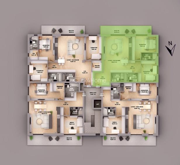 Apartament finalizat în Residence5, lângă pădurea Băneasa și școlile private - 2