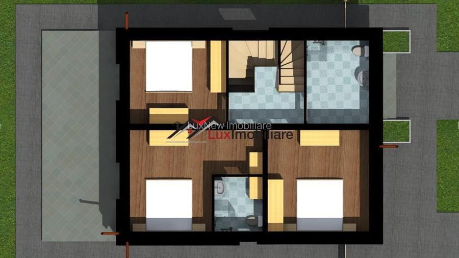 Casa superba semifinisata 120 mp utili + 450 mp teren liber. Zona Corusu. - 9