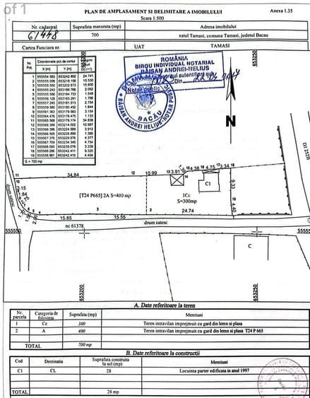 Vanzare teren 700mp cu casa batraneasca Tamasi , Bacau - 4