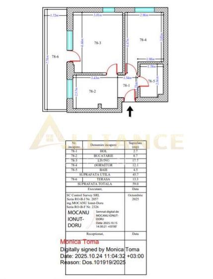 Apartament 2 camere cu terasa • Metalurgiei • 60,25 mp • Etaj 8/9 - 13